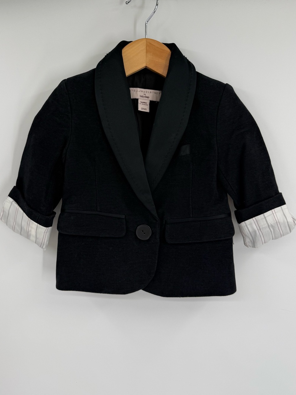 Stella McCartney for babyGap Velvet w/ Satin Trim Blazer | Black | 12-18 Months